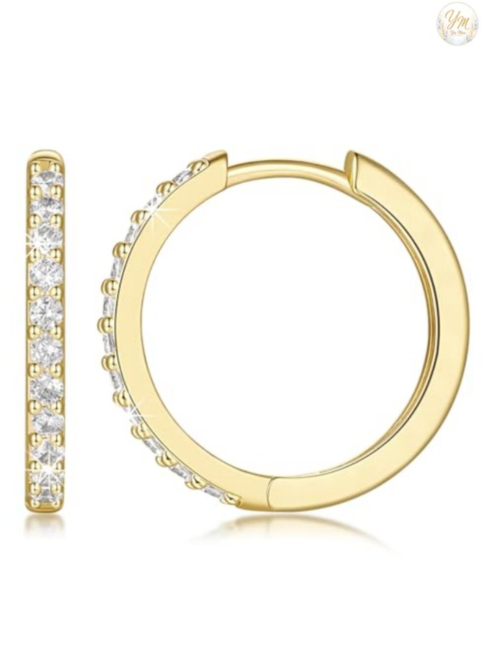 14k Gold Hoop Earrings for Women Hypoallergenic Cubic Zirconia